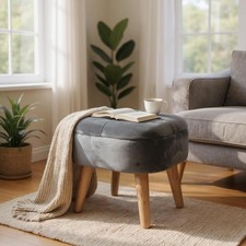 Modern square grey ottoman - square,