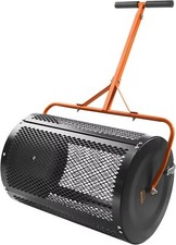 24 in Compost Spreader for Lawn Garden Peat Moss Roller with Double Side Latches