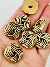 7 X Gold Knot buttons 23mm Jacket Blazer Coat Dresses Craft Collage Ref62