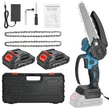 Cordless Mini Chainsaw 6" Handheld Security Lock 2x2.0AH Batteries 750W NEW