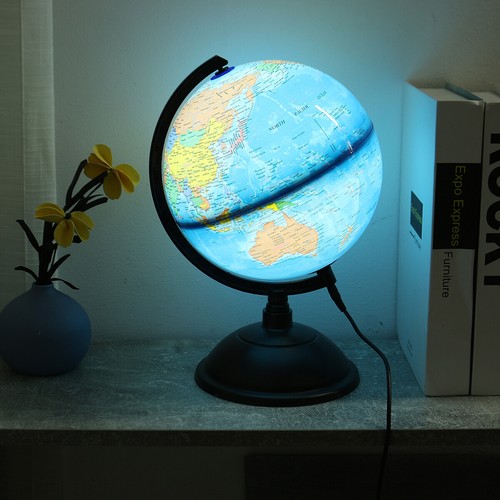 Rotating world globe led - world, light