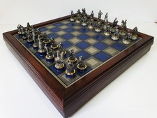 VINTAGE PEWTER CHESS SET THE