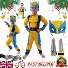 ✨Wolverine Costume Cosplay Kids Bodysuit Boys Children's Day Fancy Dress Party