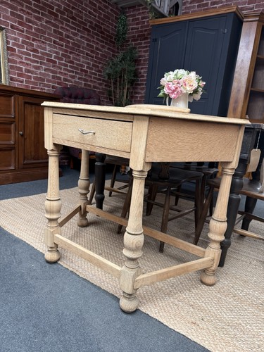 Stripped oak hall table - stripped,