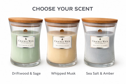 Crackle wick candle wood - candle,