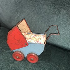 Vintage 1930s Wyandotte? Tin Doll Buggy Pram Stroller