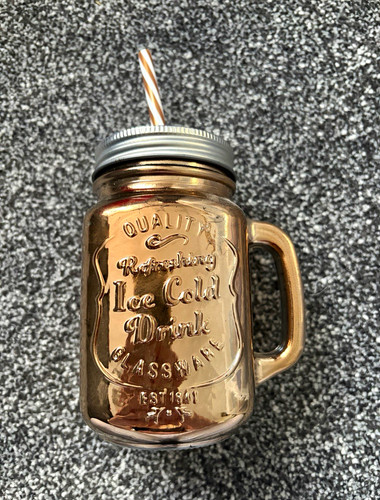 Rose gold mason jar glass - rose,