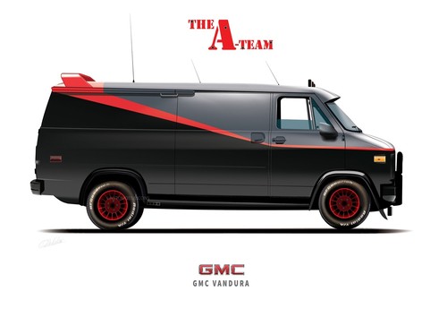 The team van illustration - van,