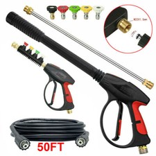High Pressure 4000PSI Car Power Washer Gun Spray Wand Lance Nozzle 50FT Hose M22