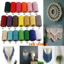 109 Yard Macrame Rope Cotton Cord Twisted Cord Hand Craft String DIY Home Decor