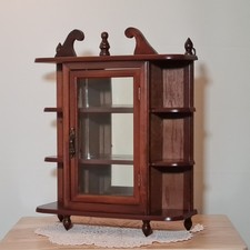 Vintage, Curio Display, Collector's Wall Cabinet, Wall Hanging  Free Standing