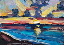 Hawkins Impressionism ORIGINAL Oil Painting Coastal Colorist Wall Art Handmade