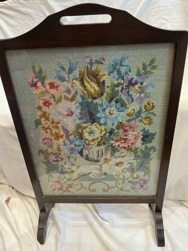 Vintage mahogany needlepoint - vintage,