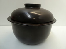 VINTAGE ARABIA POTTERY BOWL CROCK TUREEN  BROWN LIDDED CASSEROLE POT