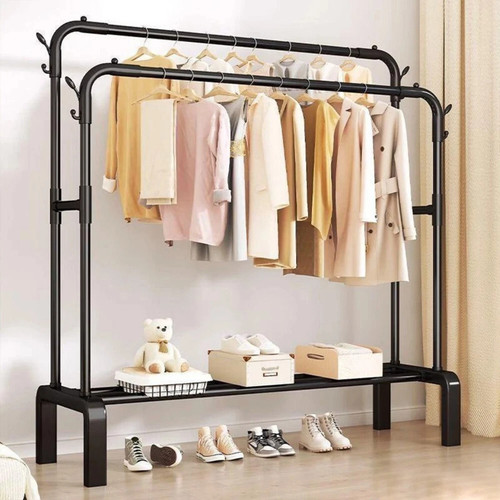 Heavy duty double rail clothes - duty,