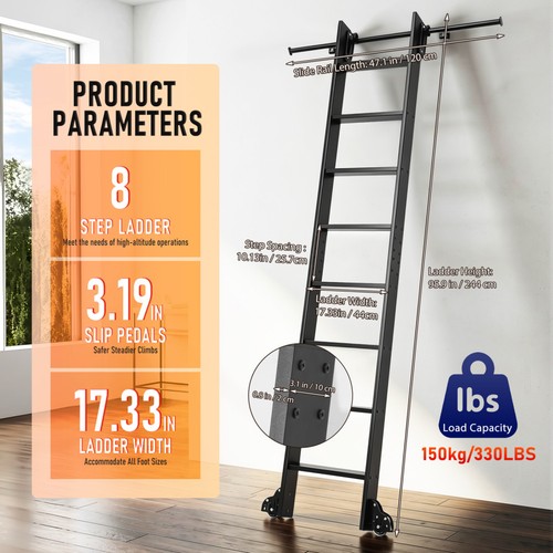 Sliding library ladder - 96",