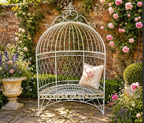 Rustic arched bench garden - rustic,