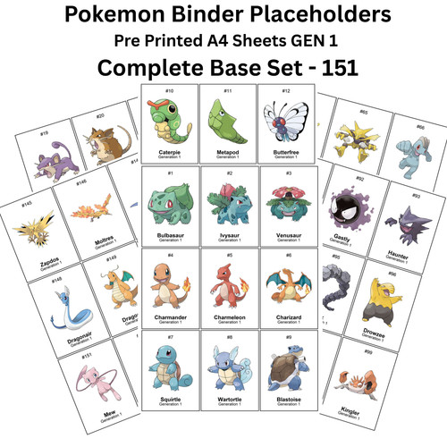 Pokemon binder placeholders - binder,