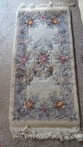 Vintage chinese wool rug - wool,