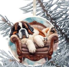 St Bernard Hanging Bauble Gift Present Decoration Christmas