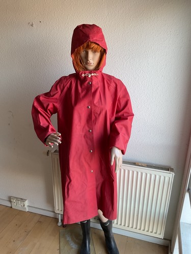 Red raincoat pvc rubber - red,