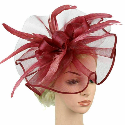 Flower feather hair hat - hair,