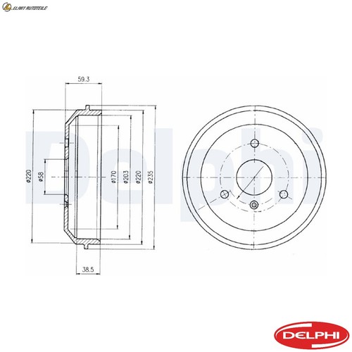 Brake drum bf465 for smart - 2x,