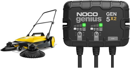 Twin walk behind sweeper with - walk-behind,