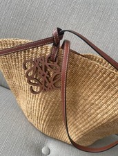 Loewe Shell Straw Shoulder Bag