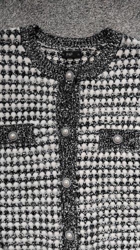 Black and winter white boucle - and,
