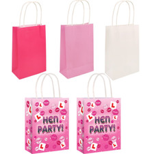 Hen Party Favour Bags With Handles Girls Small Present Pink Paper Loot Gift Bag