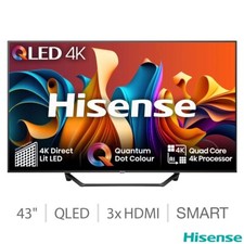 Hisense QLED 4K Smart Freely TV 43A7NQTUK 43 Inch Quad Core