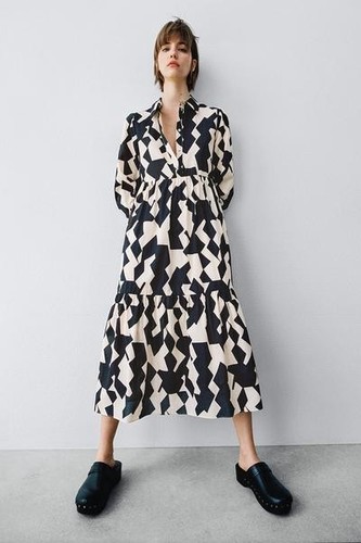 Zara black cream geo - black,