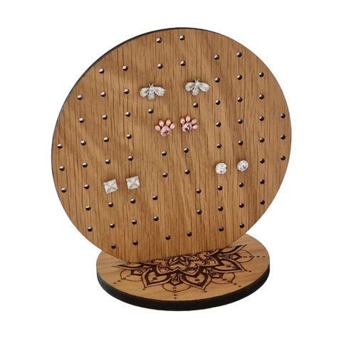 Stud earring holder wooden - earring,