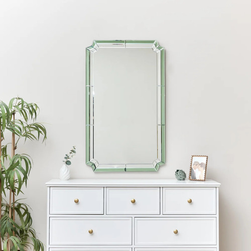 Rectangle green glass art - rectangle, deco