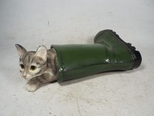 Cat In a Green Wellington Boot