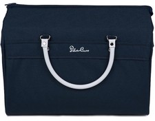Genuine Silver Cross Balmoral / Kensington Coach Built Pram Bag / hooks Navy NEW