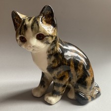 Vintage Winstanley 8” Tortoise Shell/Tabby Cat Ceramic Figurine/Ornament Size 3?