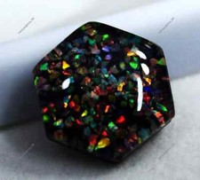 10.20 Ct Natural Australian Black Fire Opal Doublet Certified Untreated Gemstone