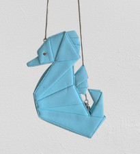 Kate Spade Origami Seahorse A Breath Fresh Air Atoll Blue Crossbody Leather Bag