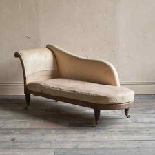 Antique Regency Chaise Longue Rosewood Removable Side Panel Squab Seat Cushion