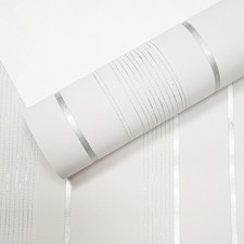 Grey Silver Stripe Wallpaper
