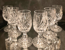 Gorgeous quality set 6 Vintage cut crystal sherry ,  port Glasses