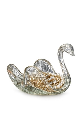 Clear glass swan - clear,