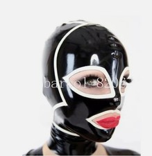 Latex Gummi Rubber Hood/Mask with Zip Fetish BDSM Catsuit Party Costume Wear
