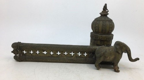 Indian antique bronze elephant - indian,