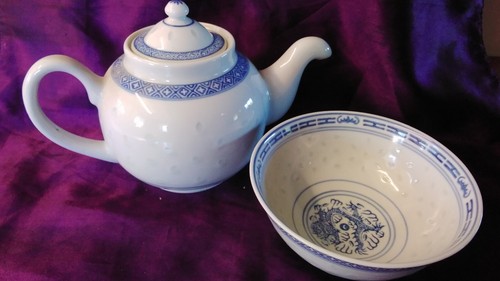 Chinese teapot bowl blue and - bowl,