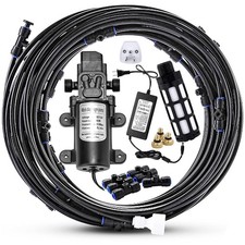 Outdoor Misting Cooling System with Pump Kit, 65.6FT(20M) Misting Line with Filt