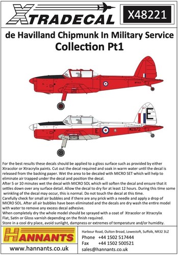 Xtradecal de havilland - 1/48,