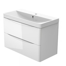 Wall Hung Bathroom Vanity Unit with Basin 500 600 800mm Drawers Cabinet White
